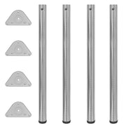 4 bordben, justerbar højde, børstet nikkel, 870 mm