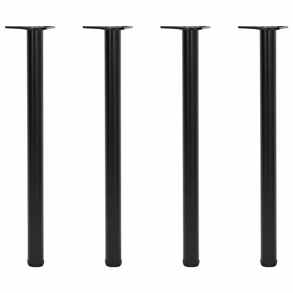 4 bordben, justerbar højde, sorte, 870 mm