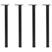 4 bordben, justerbar højde, sorte, 870 mm