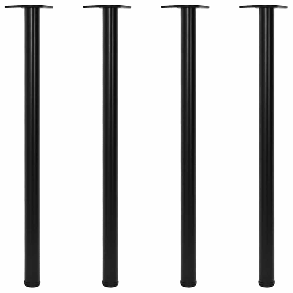 Sæt med 4 bordben - justerbar højde, sort, 1100 mm