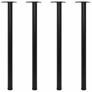 4 bordben, justerbar højde, sorte, 1100 mm