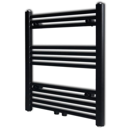 håndklæderadiator 600x764 mm centralvarme lige sort