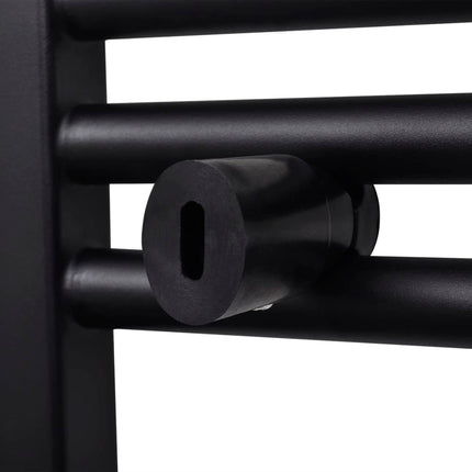 håndklæderadiator 600x764 mm centralvarme lige sort