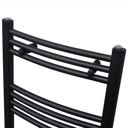 håndklæderadiator 500x1160 mm centralvarme buet sort