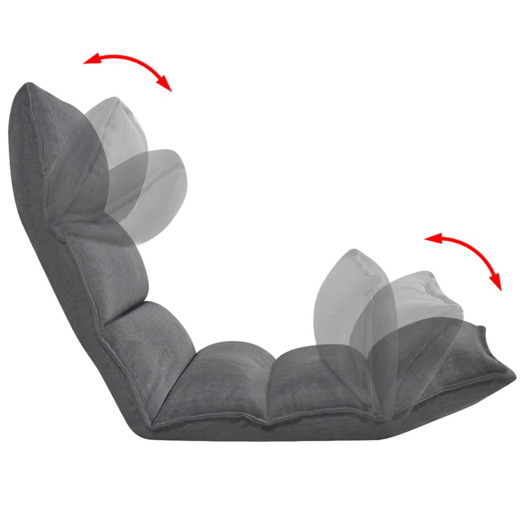 foldbar loungemadras til gulv stof grå