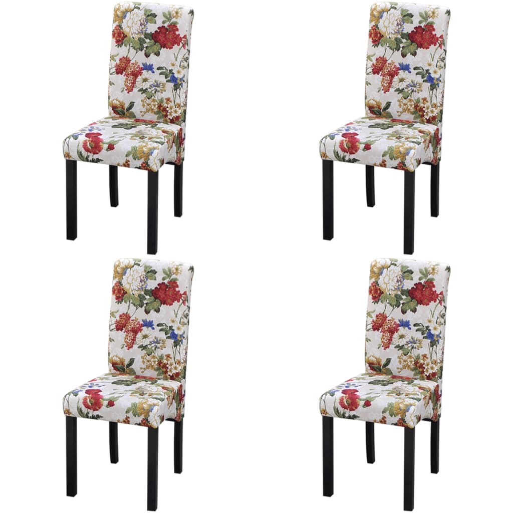 spisebordsstole 4 stk. stof flerfarvet