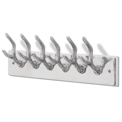 Knagerække/hatte-/slipseholder i aluminium sølv
