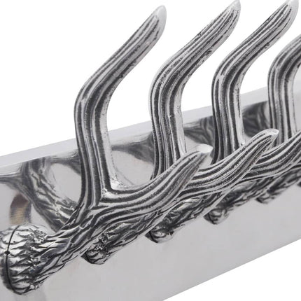 Knagerække/hatte-/slipseholder i aluminium sølv