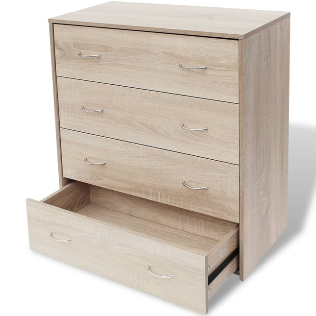 skænk med 4 skuffer 60x30,5x71 cm egetræsfarve