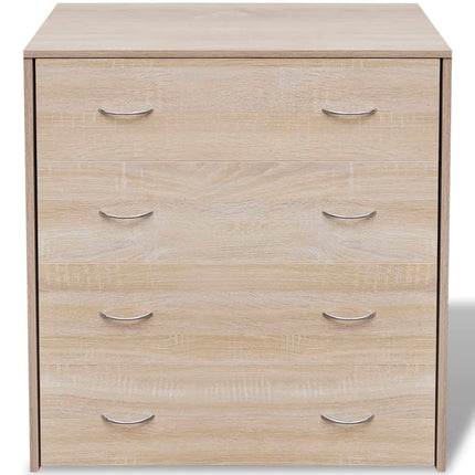 skænk med 4 skuffer 60x30,5x71 cm egetræsfarve