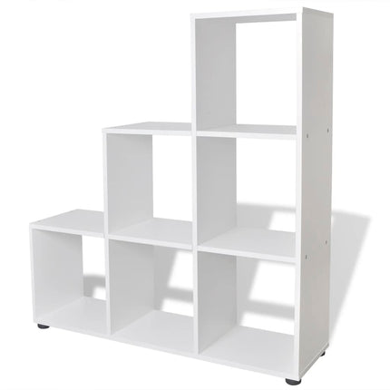 trappeformet bogreol/displayhylde 107 cm hvid