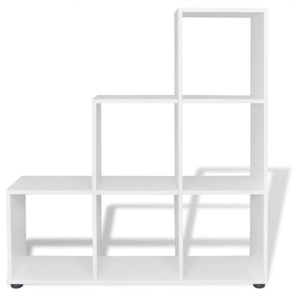 trappeformet bogreol/displayhylde 107 cm hvid