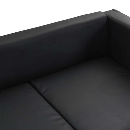 sofasæt 3-pers. og 2-pers. kunstlæder sort