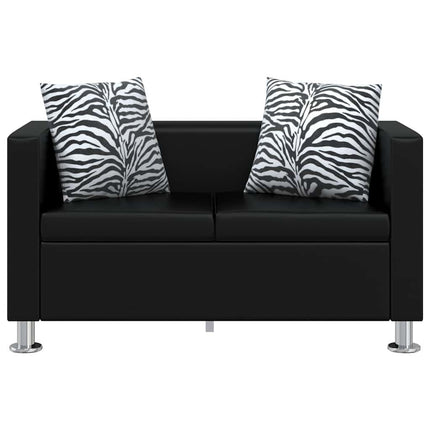 sofasæt 3-pers. og 2-pers. sofa m. lænestol kunstlæder sort