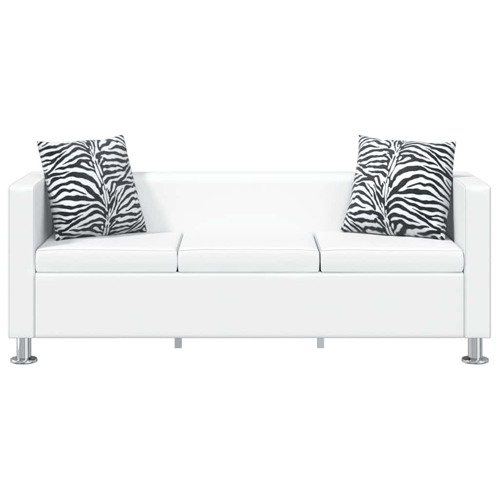 sofasæt 3-pers. og 2-pers. sofa kunstlæder hvid