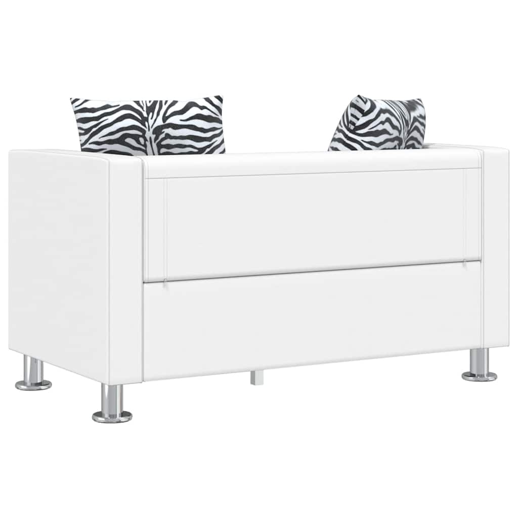 sofasæt 3-pers. og 2-pers. sofa kunstlæder hvid