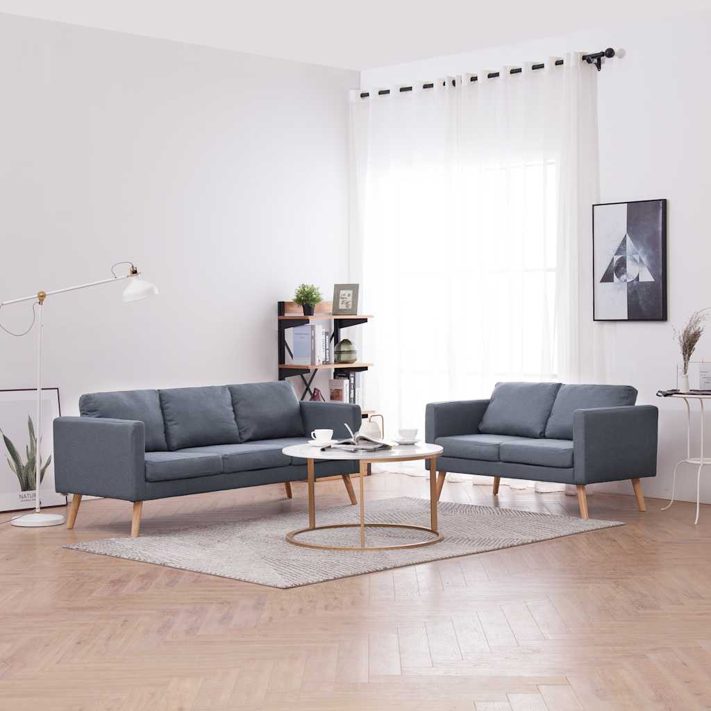 sofasæt 2-pers. og 3-pers. sofa stof mørkegrå