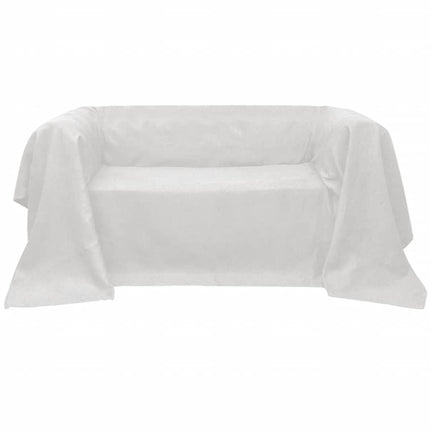 Sofaovertræk i micro-suede, cremefarvet, 140x210 cm