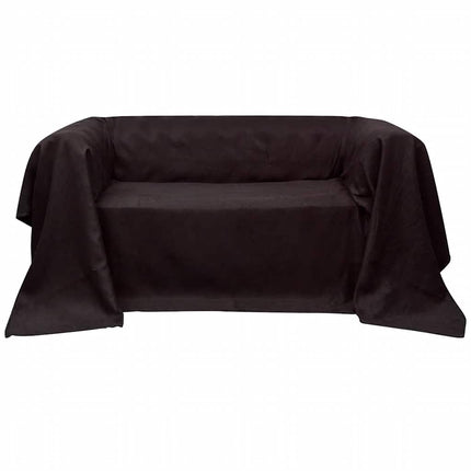 Sofaovertræk i micro-suede, brun, 210 x 280 cm