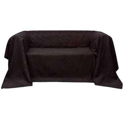Sofaovertræk i micro-suede, brun, 270 x 350 cm