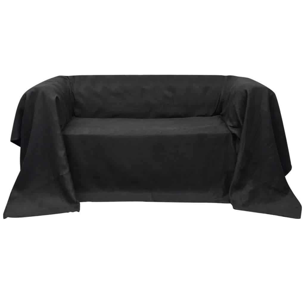 sofabetræk 210x280 cm mikroruskind antracitgrå