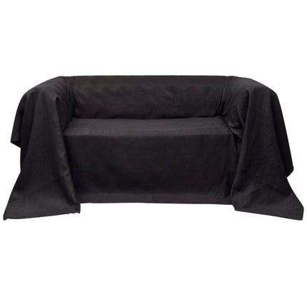 sofabetræk 270 x 350 cm mikroruskind antracitgrå