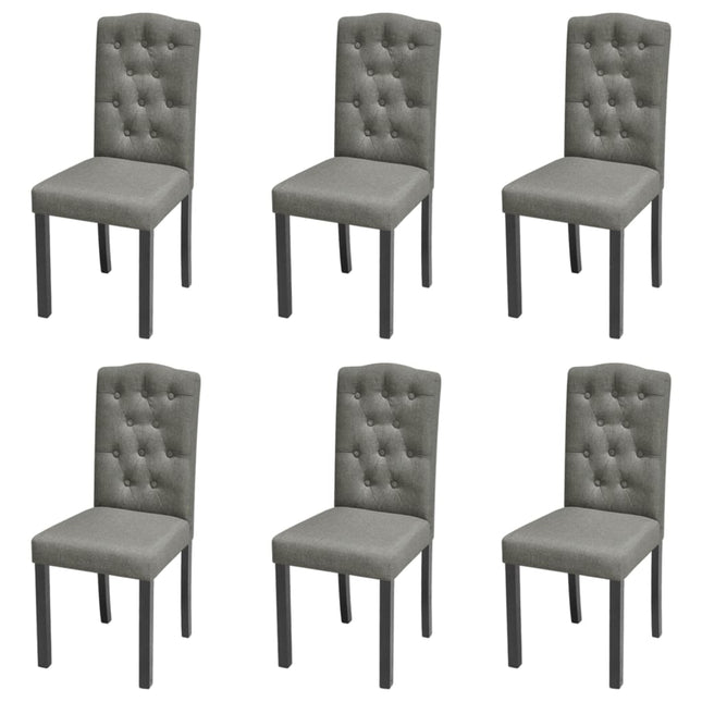 spisebordsstole 6 stk. stof grå