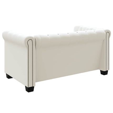 2-personers og 3-personers Chesterfield sofaer kunstlæder hvid