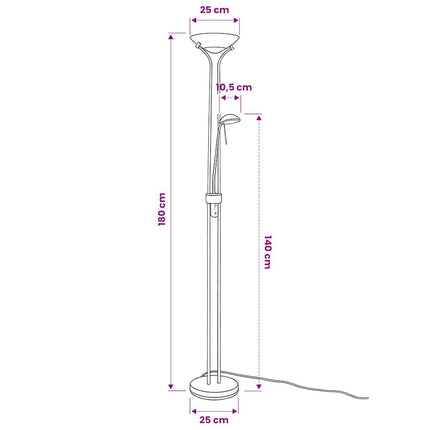 LED-gulvlampe dæmpbar 23 W