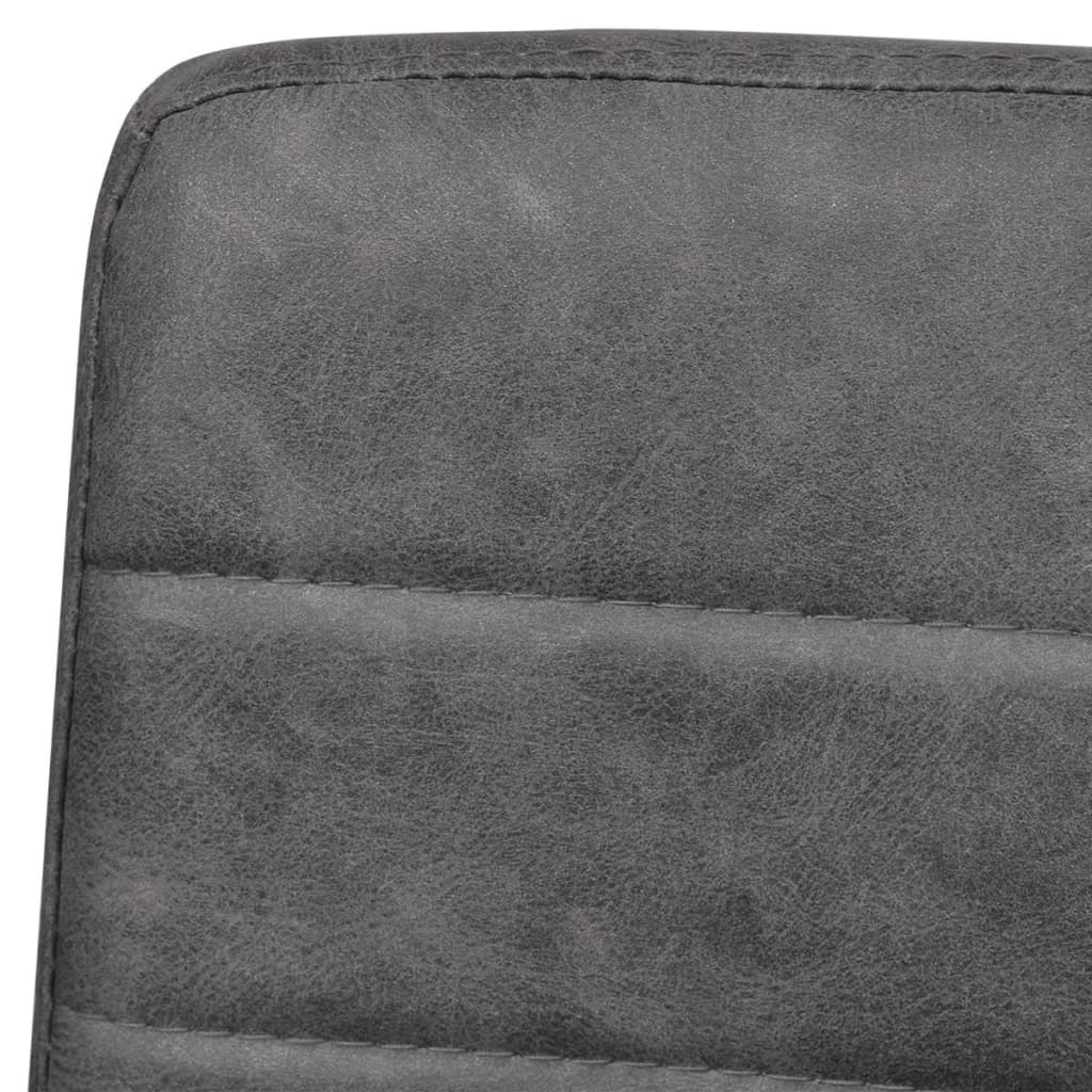 spisebordsstole med cantilever 6 stk. kunstlæder grå