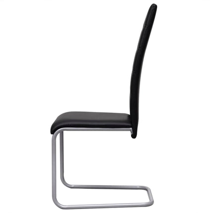 spisebordsstole med cantilever 6 stk. kunstlæder sort