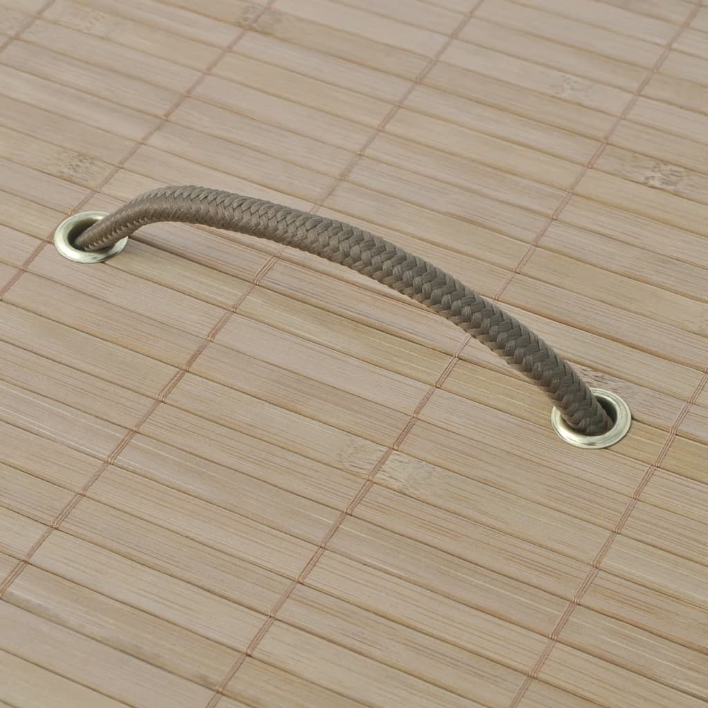 vasketøjskurv bambus rund naturfarvet