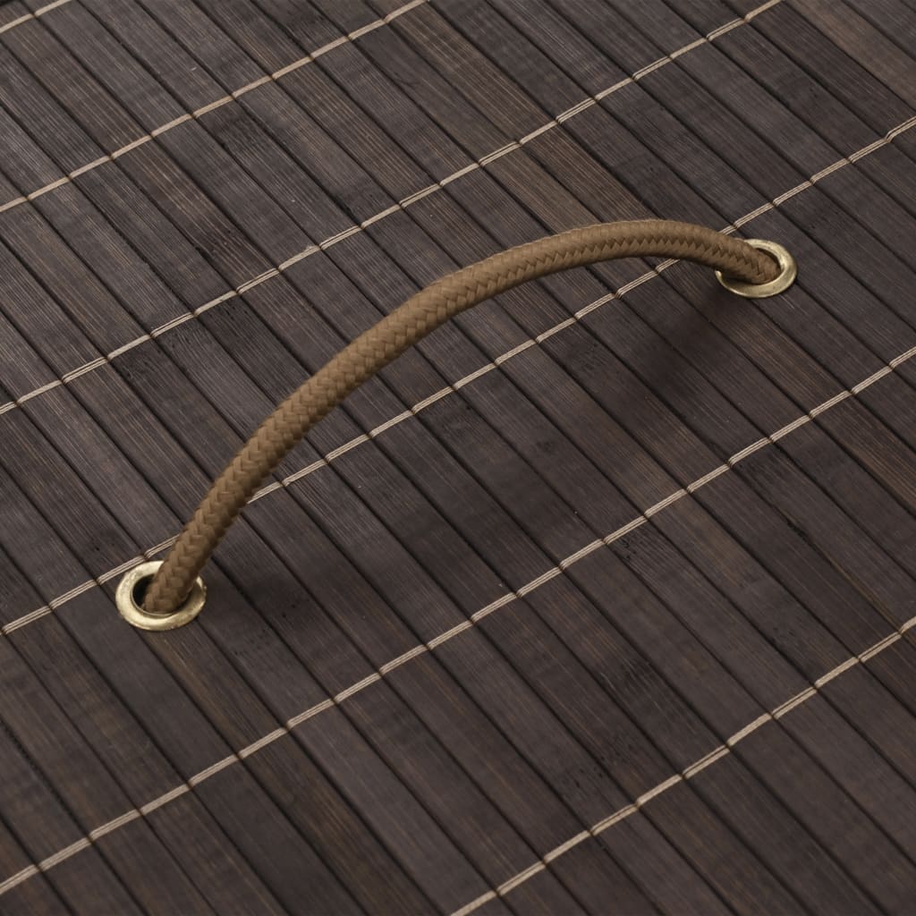 vasketøjskurv bambus oval mørkebrun