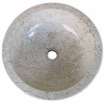 håndvask marmor 40 cm cremefarvet