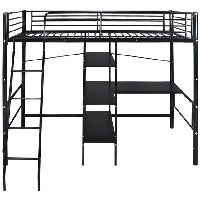 Seng med madras Sort 200 x 90 cm Metal