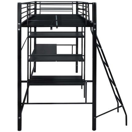 Seng med madras Sort 200 x 90 cm Metal