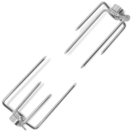 grill rotisseri spydgafler 2 stk stål