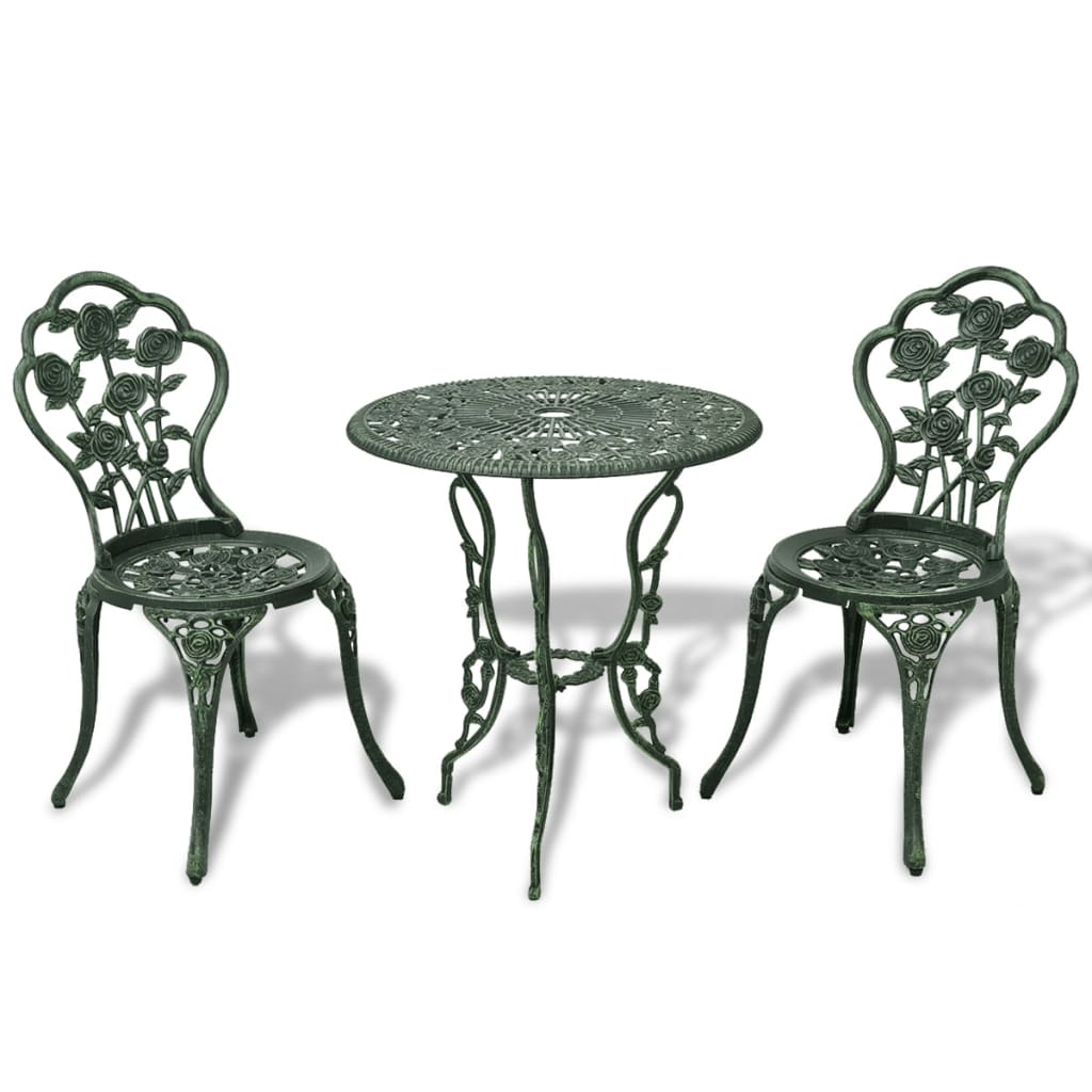 bistrost 3 dele stbt aluminium grn