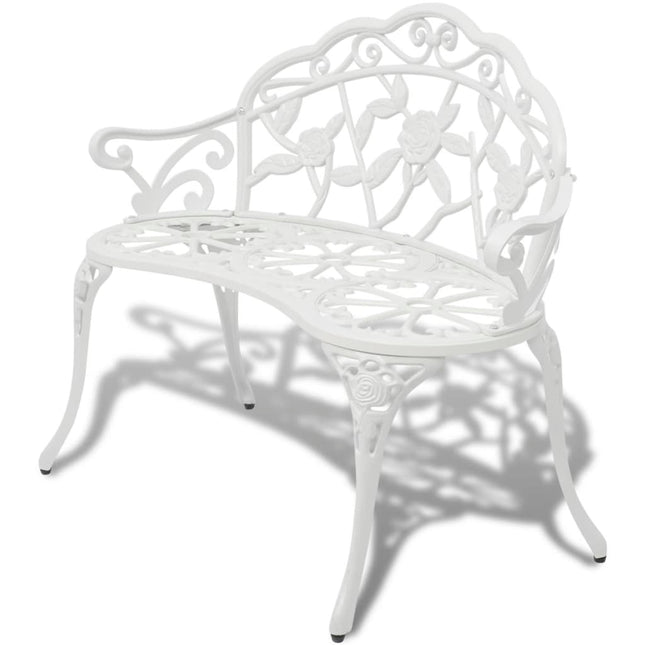 havebænk 100 cm støbt aluminium hvid