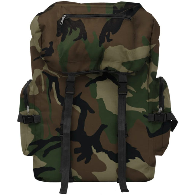 Militærinspireret rygsæk 65 l camouflage