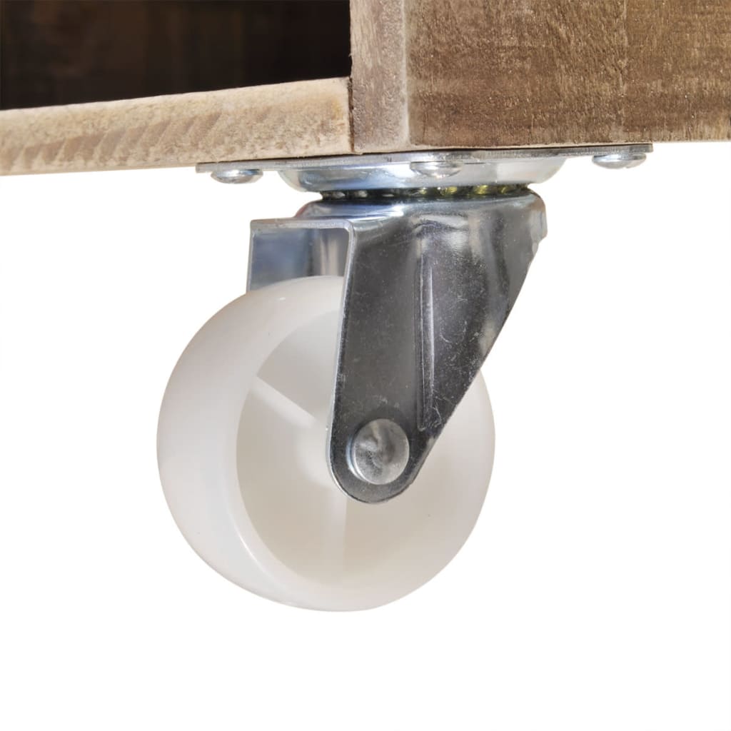 sengebord af massivt træ, brunt