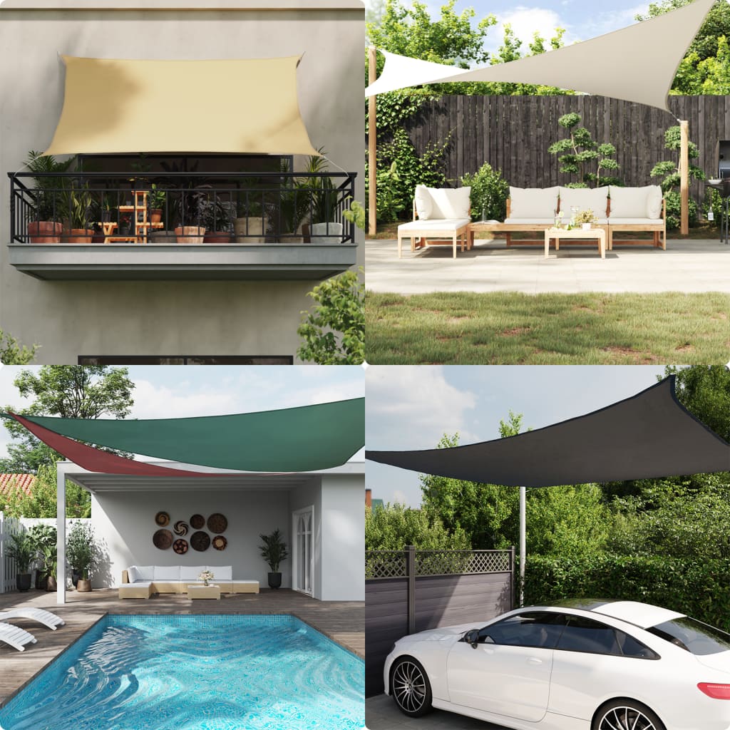 42302 vidaXL Sunshade Sail Oxford Fabric Square 3,6x3,6 m Anthracite billede