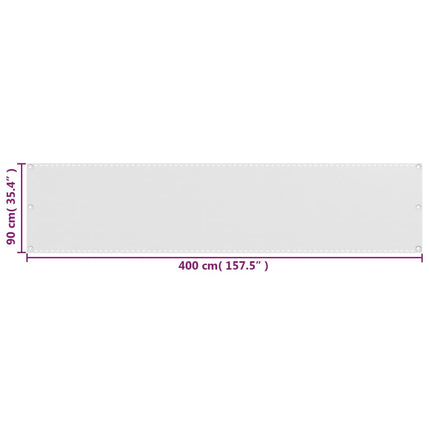 balkonafskærmning HDPE 90 x 400 cm hvid