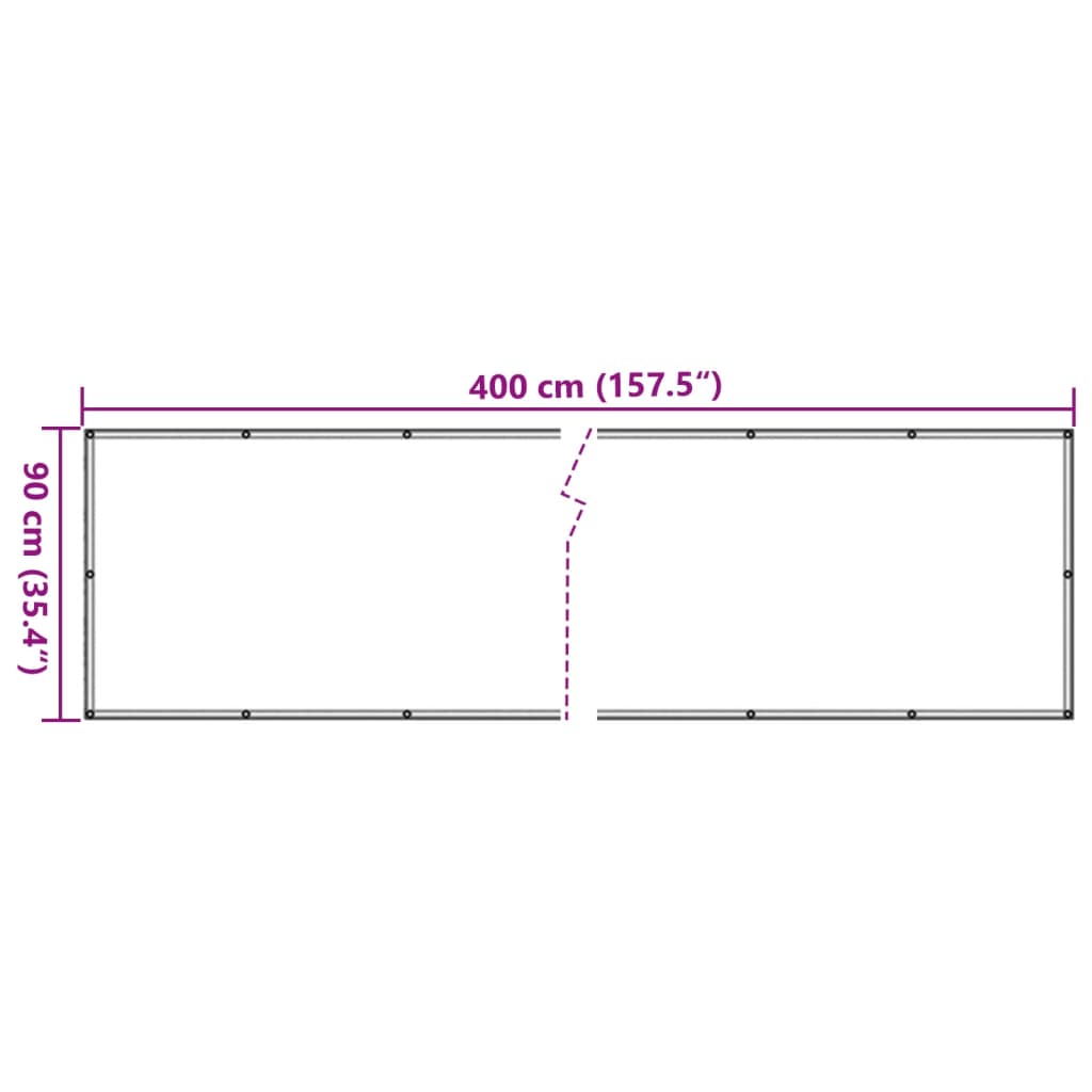 balkonafskærmning Oxfod-stof HDPE 90 x 400 cm antracitgrå