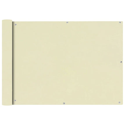 balkonafskærmning 75x400 cm Oxford-stof cremefarvet