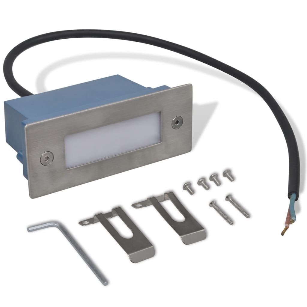 forsænket LED-trappelys 6 stk. 44x111x56 mm