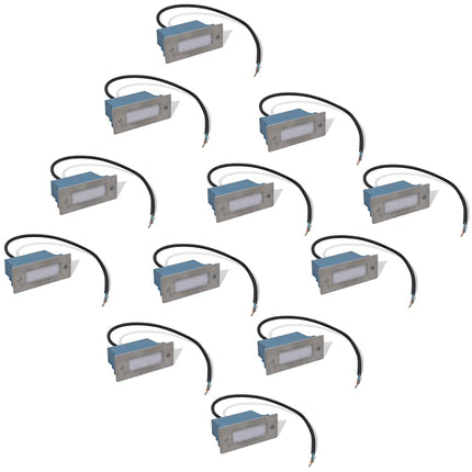forsænket LED-trappelys 12 stk. 44x111x56 mm