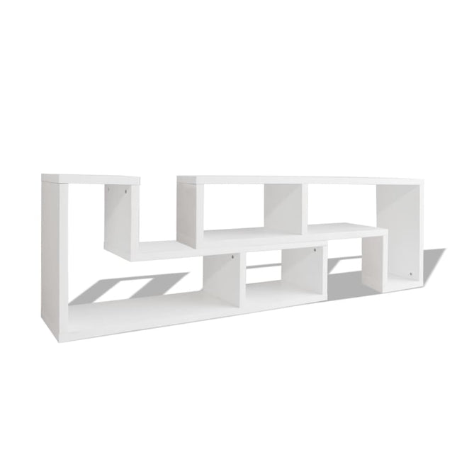 dobbelt tv-bord L-facon hvid