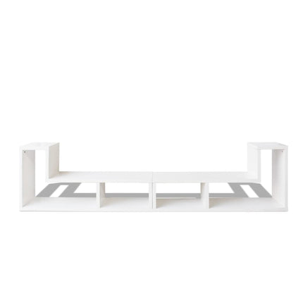 dobbelt tv-bord L-facon hvid