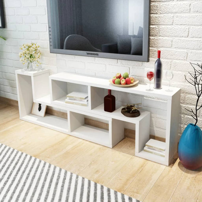dobbelt tv-bord L-facon hvid